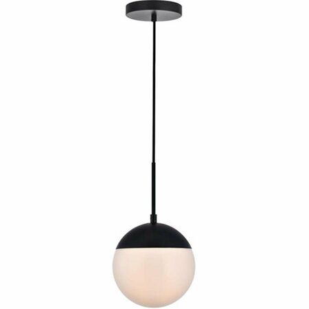 CLING Eclipse 1 Light Pendant Ceiling Light with Frosted White Glass Black CL2961429